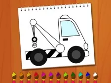 Livre de coloriage de camion d'excavatrice