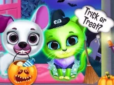 Relooking effrayant du salon pour animaux de compagnie d'Halloween